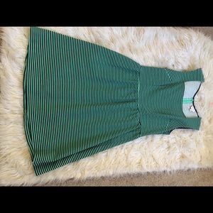 Woman’s small green and black stripe dress